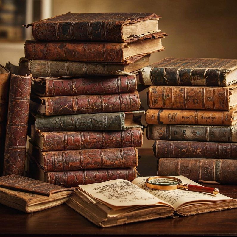 Altes Buch mit astronomischen Konstellationen, KI-generiert und bearbeitet Altes Buch mit astronomischen Konstellationen, KI-generiert und bearbeitet